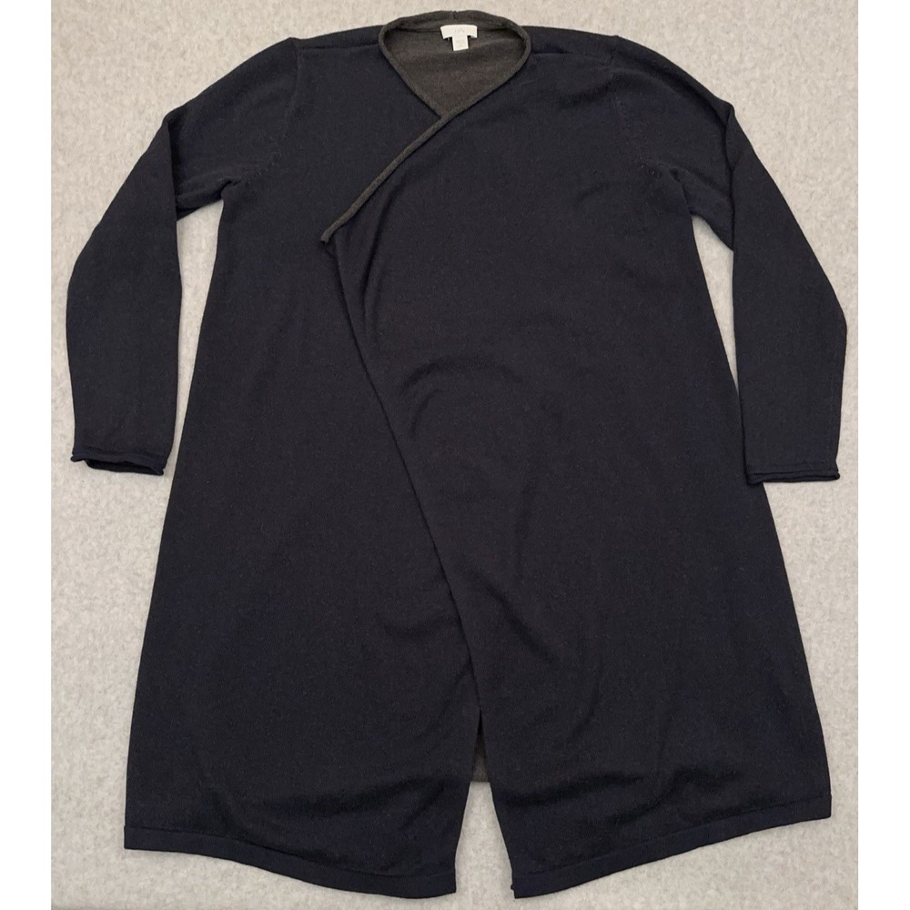 J. Jill Open Cardigan Sweater Women's PS Petite‎ Small Navy Blue Long Roll Neck